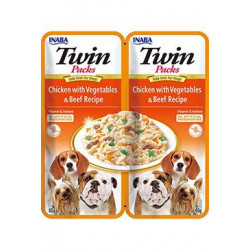 Churu Dog Twin Packs Chick & Veg.&Beef in Broth 80g