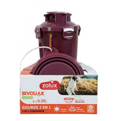 Lahev 2v1+ 2 misky BIVOUAK 2x350ml červená Zolux