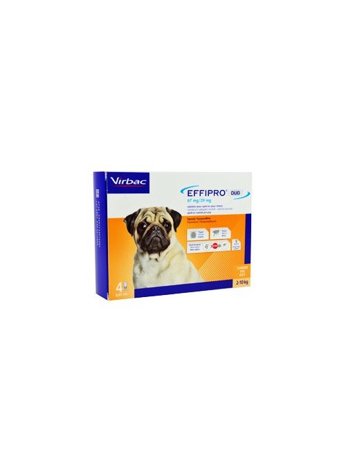 Effipro DUO Dog S 2-10kg 67/20 mg, 4x0,67ml